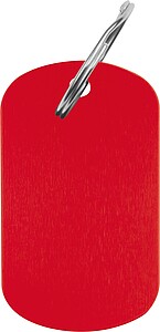 Key ring metal plate, red