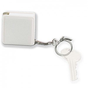Key ring w/ flexible ruler, white