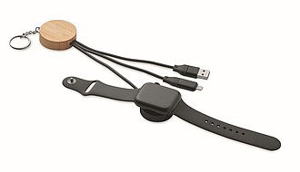 Key ring with 4 in 1 60W cable, black