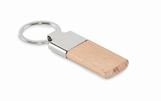 Key ring with rubber wood, wood