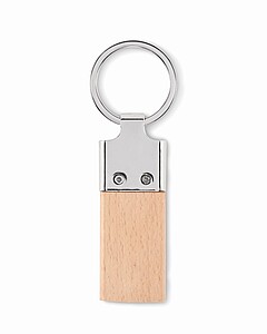 Key ring with rubber wood, wood
