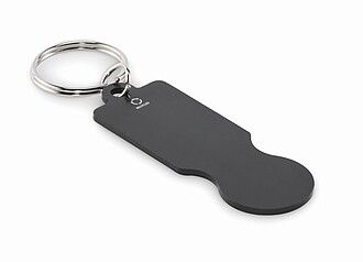 Key ring with trolley token, black