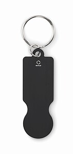 Key ring with trolley token, black