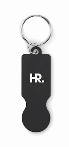 Key ring with trolley token, black