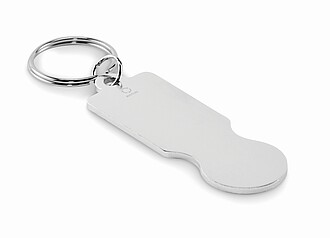 Key ring with trolley token, silver