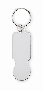 Key ring with trolley token, silver