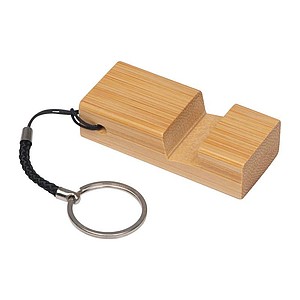 Keychain with mobile stand made from bamboo