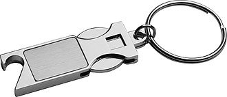 Keychain with shopping coin and bottle opener