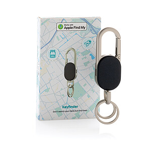 Keyfinder keychain with worldwide locating and USB C, black, grey
