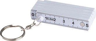Keyring with folding ruler