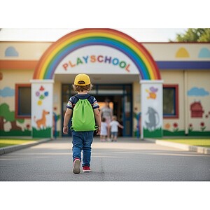 Kids drawstring bag 190T RPET, lime