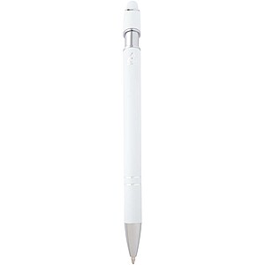 Kish ballpoint pen with silver finish, white