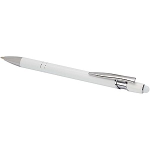 Kish ballpoint pen with silver finish, white