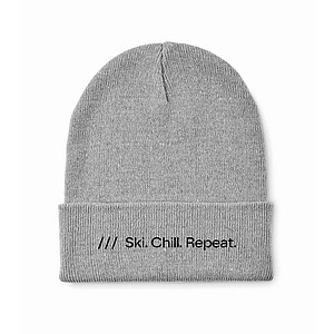 Knitted beanie with cuff, grey