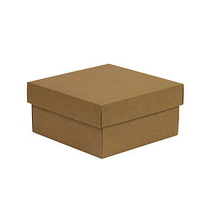 Kraft box with lid, size 200x200x100, brown