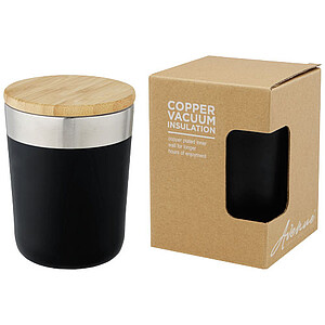 Lagan 300 ml copper vacuum insulated stainless steel tumbler with bamboo lid