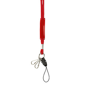 Lanyard with sliding PVC badgeRed