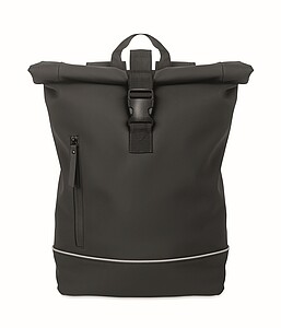 Laptop 15" roll top PU backpack, black