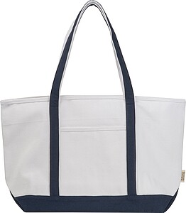 Large carrier bag made from recycled cotton, beige