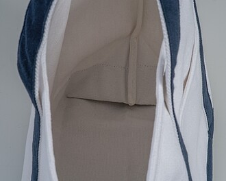 Large carrier bag made from recycled cotton, beige