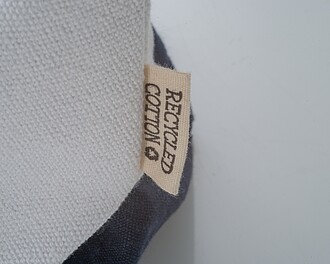 Large carrier bag made from recycled cotton, beige