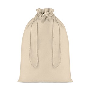 Large gift cotton draw cord bag. Size approx. 30 x 47cm. 105 gr/m2.