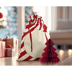 Large Santa cotton bag, red