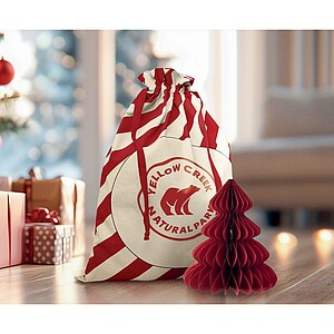 Large Santa cotton bag, red