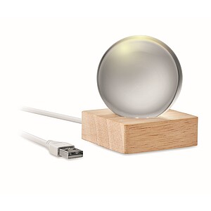 LED glass ball, wood
