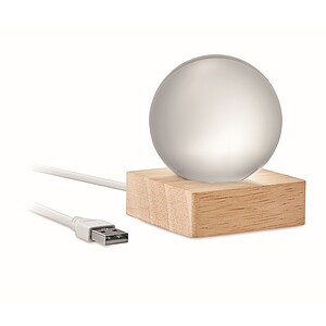LED glass ball, wood