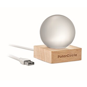 LED glass ball, wood