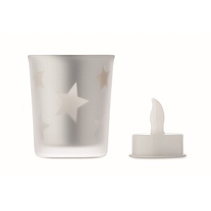 LED tea light candle, matt silver