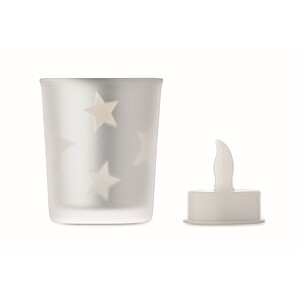 LED tea light candle, matt silver