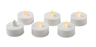LED Tealight "Tea Time" with integrated LED light,colour white