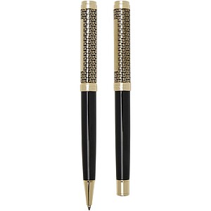 Legato ballpoint and rollerball pen set (blue ink), gold