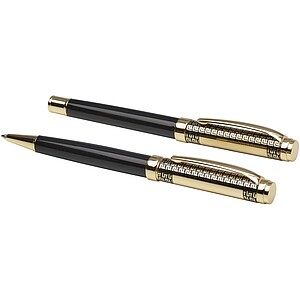 Legato ballpoint and rollerball pen set (blue ink), gold