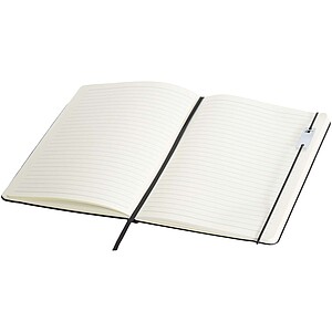 Legato Elegance A5 hard cover notebook and rollerball pen set, primary black