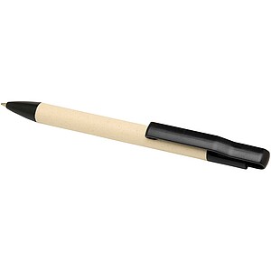 Liliana sugarcane paper ballpoint pen (blue ink), solid black