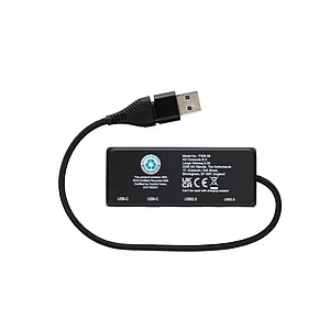 Link RCS recycled plastic and bamboo dual Input USB hub, black