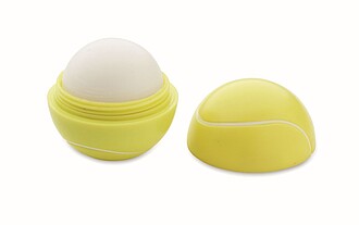 Lip balm in tennis ball shape