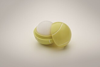 Lip balm in tennis ball shape