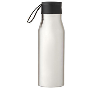 Ljungan 500 ml copper vacuum insulated stainless steel bottle with PU leather strap and lid