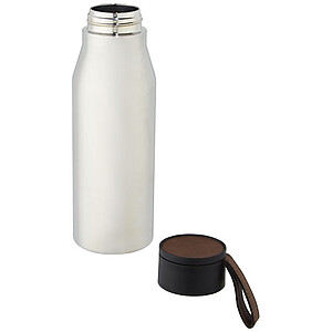 Ljungan 500 ml copper vacuum insulated stainless steel bottle with PU leather strap and lid