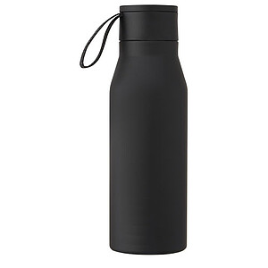 Ljungan 500 ml copper vacuum insulated stainless steel bottle with PU leather strap and lid