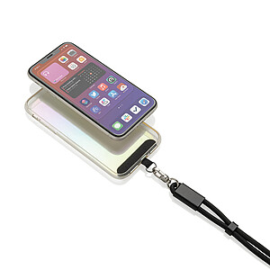 LoopAmp RCS RPET adjustable phone wrist strap 60W cable, black