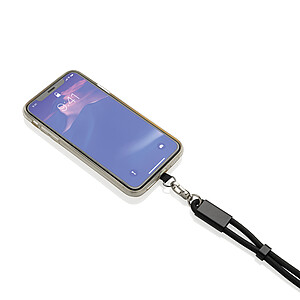 LoopAmp RCS RPET adjustable phone wrist strap 60W cable, black