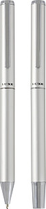 Lucetto recycled aluminium ballpoint and rollerball pen gift set