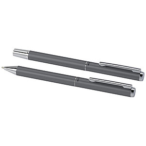 Lucetto recycled aluminium ballpoint and rollerball pen gift set