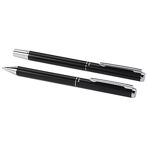 Lucetto recycled aluminium ballpoint and rollerball pen gift set