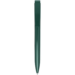 Lucia recycled plastic ballpoint pen (blue ink), forest green